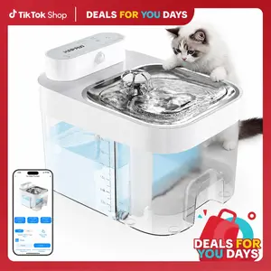 HAPAW 2026 Latest Cat Water Fountain with 2.4G Wi-Fi APP Control 5000mAh Battery Separated Clean & Waste Water No Filter Plug-in Automatic Dispenser,Dealsforyoudays