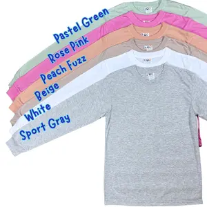 Sublimation & DTF Long Sleeve Blank T-Shirt | 80/20 Poly Cotton, Soft Cotton Feel | Heat Press Ready | Perfect for crafters, Etsy sellers, DIY printing, small businesses, wholesale blanks | Ships fast from Glendora, CA