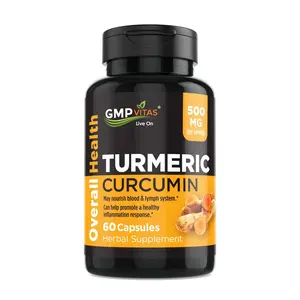 GMP Vitas Natural Turmeric Curcumin Extra 500mg 60 Capsules,120 Day Supply,Nature's Joint & Immune Support