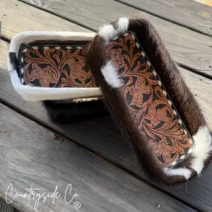 Tooled Leather & Cowhide Tray