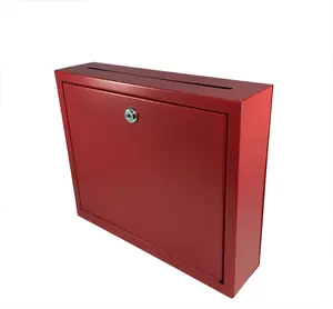 FixtureDisplays® Multipurpose,Wall Mountable,Medium Size,Suggestion Box,Donation Box,Drop Box,Mailbox,Cash Box 15212-red
