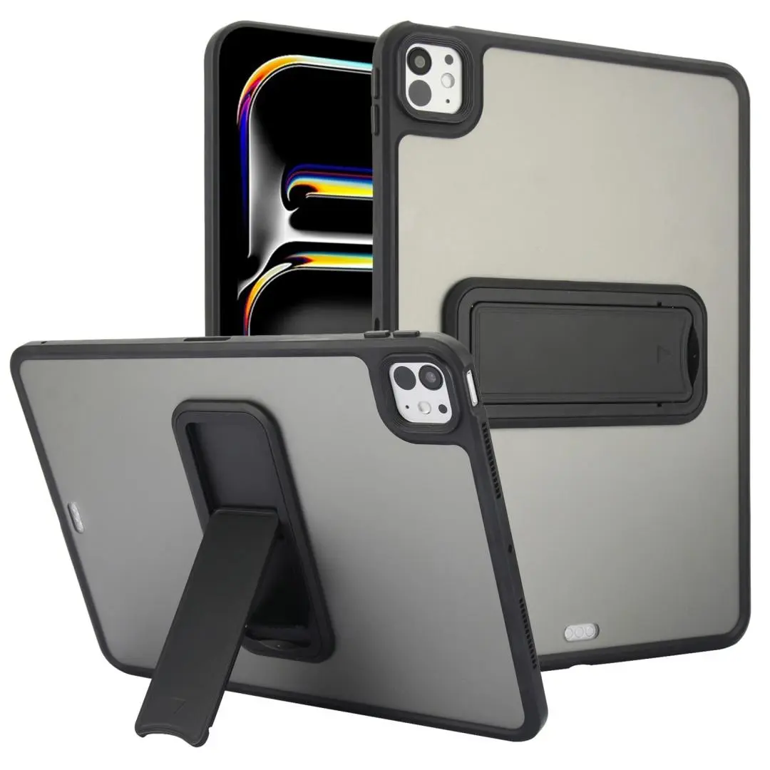 Matte transparent iPad Pro 12.9 case with stand | Shockproof cover iPad Pro 13-inch /2024 model back case soft and hard 2-in-1, for Tablet Casing Tablet Accessories iPad Covers Durable Tablet Casing