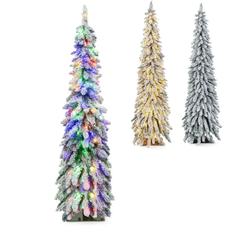 6FT Snow Flocked, Multicolored & Warm LED, 11 Mode