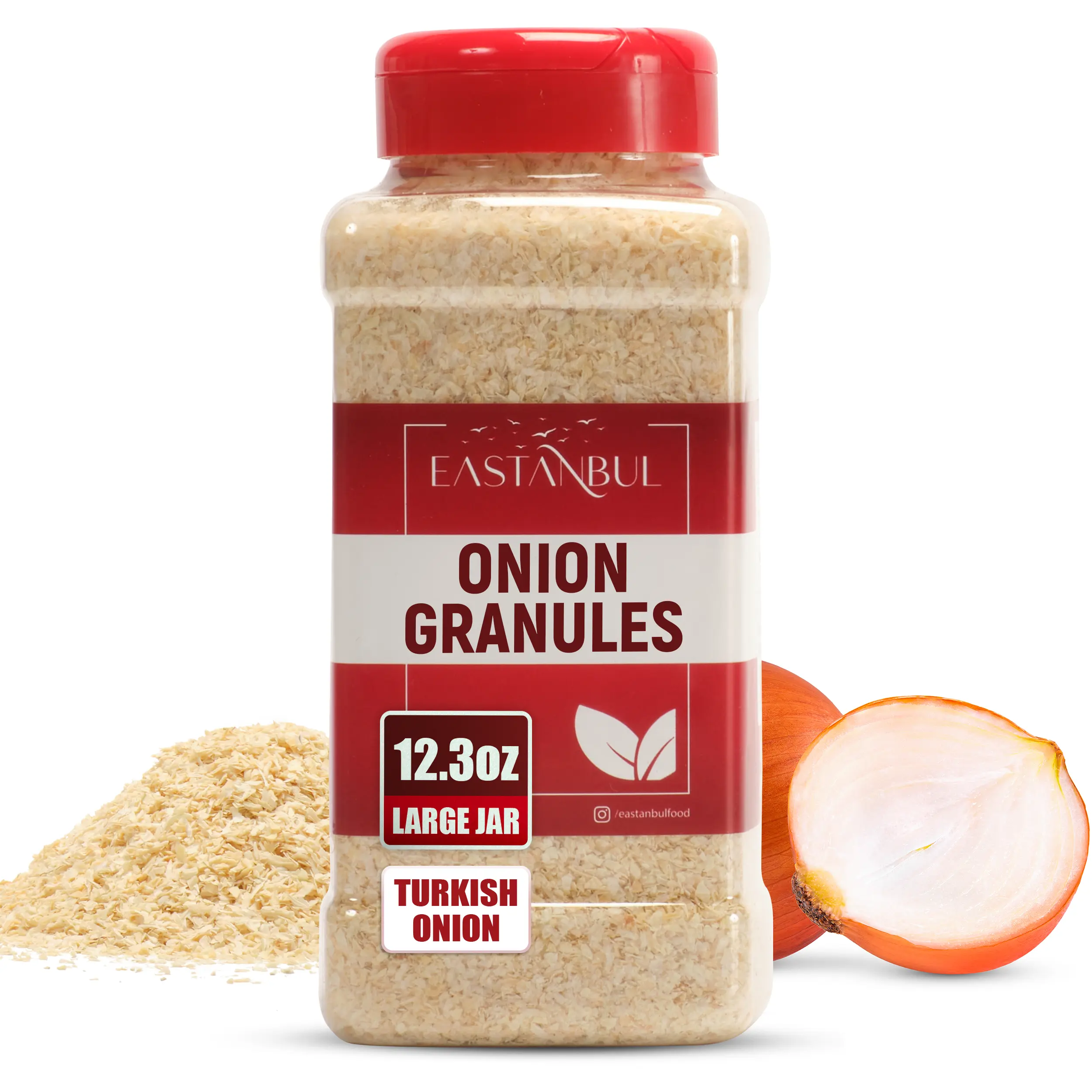 Eastanbul Granulated Onion, 12.3oz, Minced White Onion, Cebolla Granulada en Polvo Cooking Seasoning Seasoning