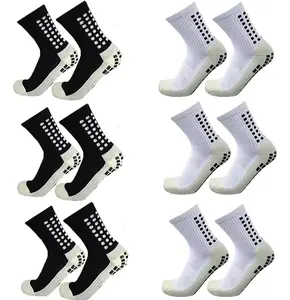 6 Pairs Men Football Socks Anti-Slip Grip Soccer Basketball Sport Socks With Cushion