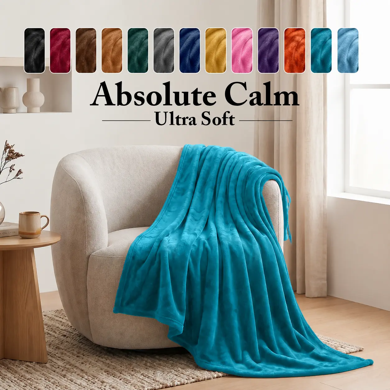 Imperial Homeware Cozy Fleece Throw Blanket – Soft Lightweight Blanket for Couch, Sofa, Bed & Travel – Available in Throw, Twin, Queen & King Sizes