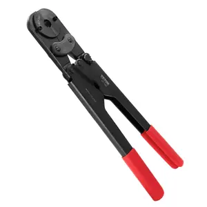 Father's Day Gift VEVOR PEX Pipe Crimping Tool Kit, Pro Press Crimper for 3/8", 1/2", 3/4" Crimp Rings, with 3 Jaw Dies, PEX Tubing Cutter, Go/No-Go Gauge, Copper Ring Removal Tool, Meets ASTM F1807 Standards
