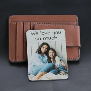 Custom Photo Calendar Aluminum Card, 3.4x2.14" Credit-Size, Full-Print Gloss Finish Metal Wallet Insert, Personalized Anniversary Gift for Him, Durable Office Stationery Note