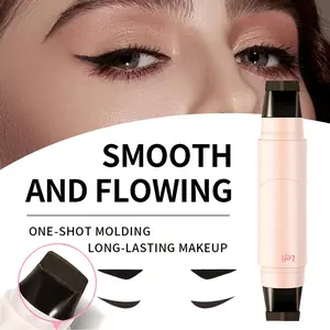 Pagevine Rotating Eyeliner Pen Dual-Ended Quick-Dry Long-Lasting Waterproof Liquid Liner for Effortless Winged Eye Looks Makeup Cosmetic stamp pen