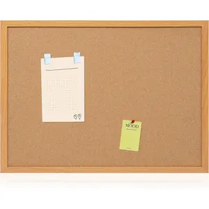 Cork Board Bulletin Board 20" x 30",  Framed Corkboards for Wall Decor,  Office Message Board, Large Wall Mounted Notice Pin Board with 15 Push Pins for School,  & Office