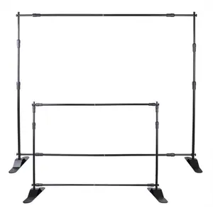 Summervibes 10pcs 8' X 8' - 10' X 8' Backdrop Banner Stand Step and Repeat Adjustable Telescopic Height and Width