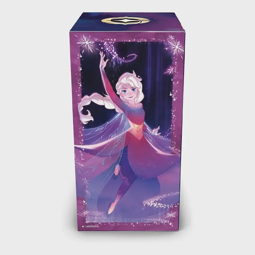 Ravensburger Disney Lorcana TCG Elsa Premium Sealed Trade Card Box - Stuffed with Lorcana Cards, Booster Packs, and a Collectible Non-Sports Storage Container, Authentic Sealed Tcg