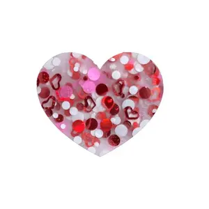 Smooches Glitter Acrylic Powder Love Mail Collection m Heart Shape 1oz Valentine's Day Decorative Item with Red and White Polka Dots