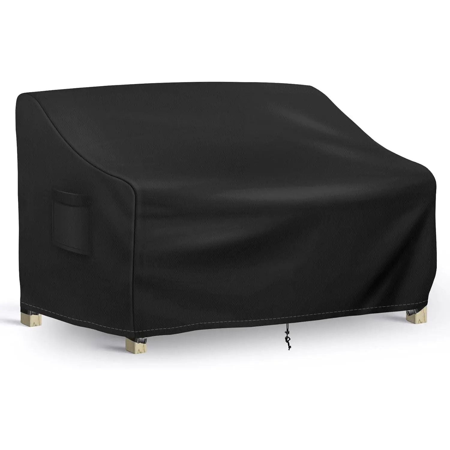 Patio Loveseat Cover , 2-Seater Outdoor loveseat Cover, Patio Furniture Covers with Air Vent and Handles, 54W x 37D x 35H Inches, Black
