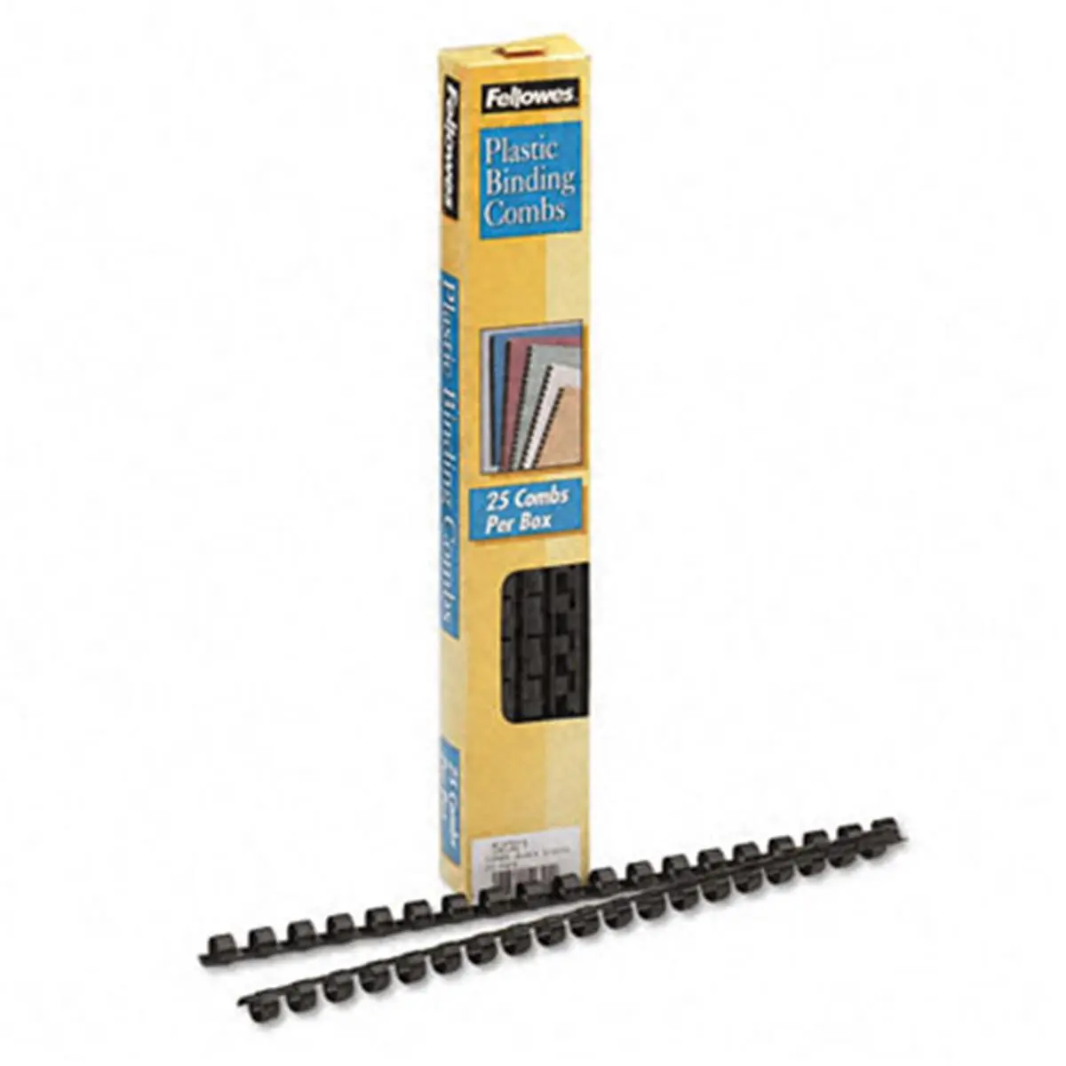 Fellowes Standard 19-Ring Plastic Comb Bindings, 3/8-in Size, 40-Sheets Capacity, Black, 25-Packs, Easy to Handle for Commercial & School Furniture Document Binding