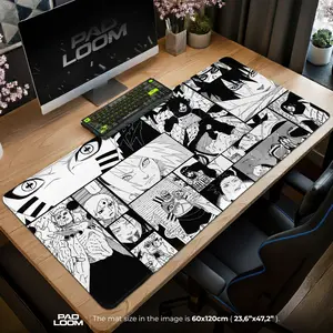 Naruto Manga Final Ninja War Collage Mouse Pad Anime Mousepad XL Desk Pad for Gamers Neon Aesthetic Mouse Pad for PC Setup Dark Punk Anime Gift
