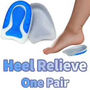 Premium Heel Pain Relief Gel Inserts, Immediate Relief Heel Cups for Kids & Petite Women | Best for Sever’s Disease, Growing Pains & Plantar Fasciitis | Adhesive-Free Grippy Design for Sports Cleats & Sneakers | Sizes 3-7/4-8 (1 Pair)