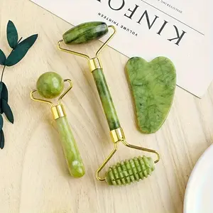 3pcs Jade Roller & Gua Sha Set with Comb – Manual Beauty Tools for Face, Eye, Neck, and Forehead, Fragrance-Free, Relaxing Skincare Massage Kit, Promotes Circulation, Reduces Puffiness, Perfect Gift for Mother's Day, Self-Care, Spa, and Home Use