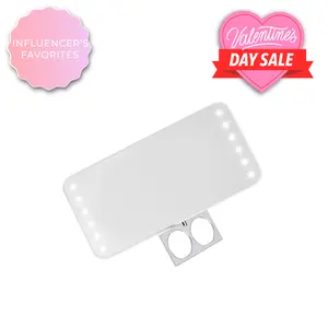 RIKI CUTIE Compact LED Pocket Mirror with Retractable Ring and 3 Dimming Stages for Daily On-the-Go Makeup