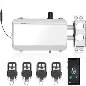 Remote Control Deadbolt Lock, Anti- Keyless RV Door Locks with 4 Remotes Contol and App. Remote Contorl Lock fit for , Hotel, Apartment, RV  etc, 1-Year WA/RY