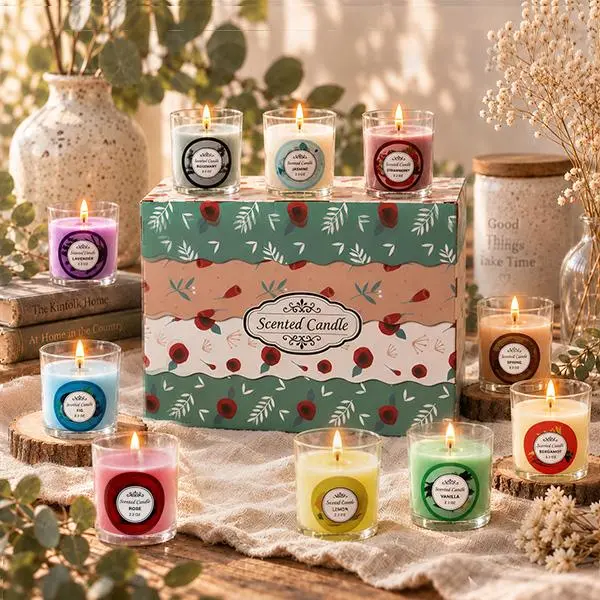 30 Pcs Scented Candles in Acrylic Jars, with 10 Different Scented ( Lavender,Rose,Jasmine), Strong Scented Candles,Individually Wrapped Gift Set for Halloween,Christmas, Valentine's Day, Mother's Day