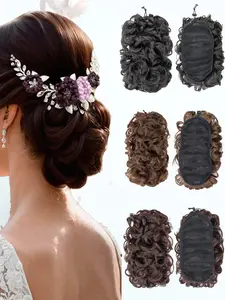 KAIRIYA Messy Bun Hairpiece - Synthetic Drawstring Updo for Women, Perfect for Holiday Parties, Festivals & Daily Wear
