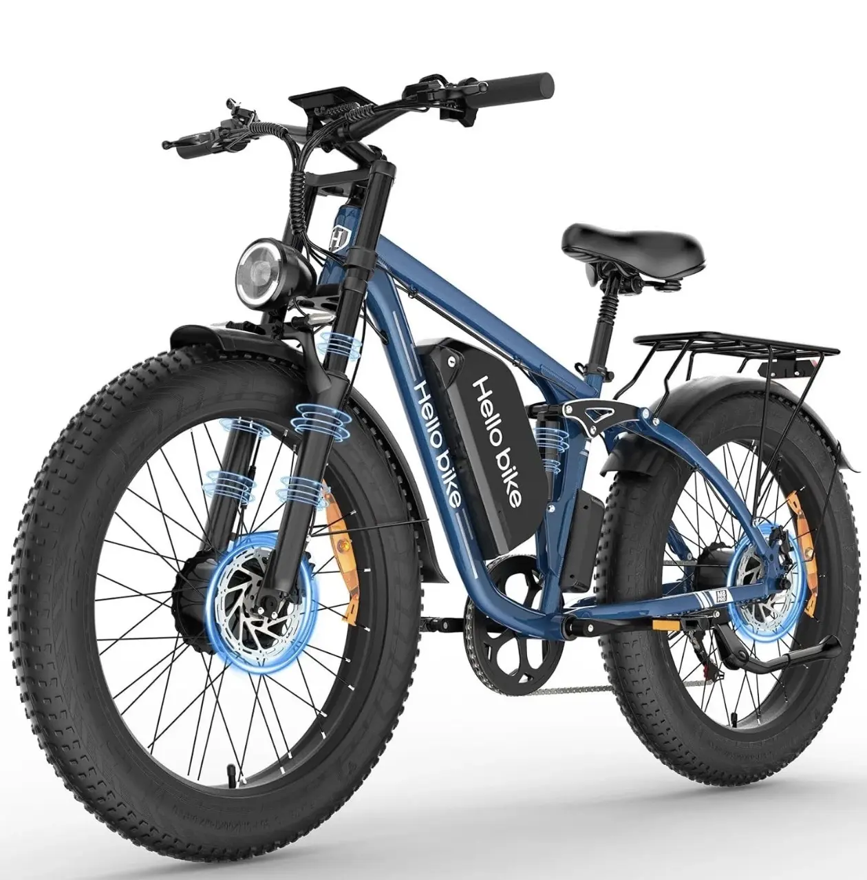 6000W Electric Bike for Adults 26" Fat Tire 45MPH MTB Road Ebike Full Suspension