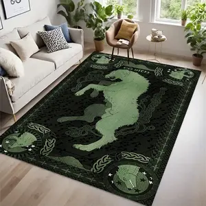 2D flat large best-selling velvet carpet, mysterious monster pattern art painting suitable for decorating living room, bedroom, study, makeup room, fluffy, soft, plush, bedside carpet, corridor carpet, Fluffy Bedroom Rug