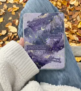 Purple Bookish Kindle Insert for Clear Case – Aesthetic Book Lover Decor | Cozy Reading Accessory