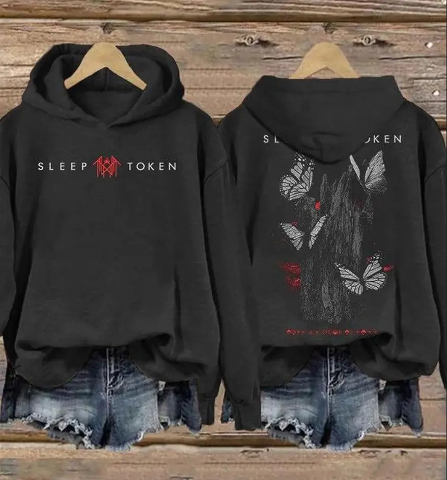Sleep Token - Rock Band Inspired Butterfly Print Vintage Sweatshirt Hoodie, Gift For Fan  T-shirt, Hoodie and Sweatshirt