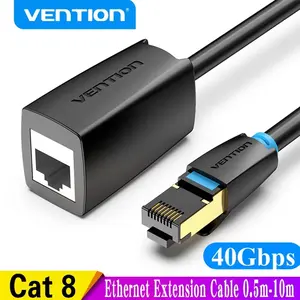 Vention Cat8 Ethernet Extension Cable Sftp 40gbps Rj45 Adapter, Router Modem PC Cat 8 Network Cord, High-Speed Data Transfer 1m  2m 3m 5m