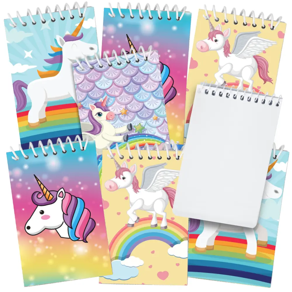 Mini Unicorn Spiral Notebooks, Bulk Pack of 24, Small Note Memo Pads with Colorful Covers, Cute Stationery Supplies for School and Office, Fun Unicorn Birthday Party Favors for Kids