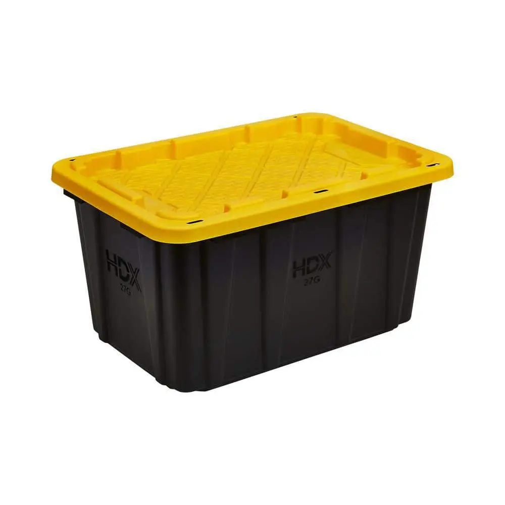 27 Gal. Tough Storage Tote in Black and Yellow