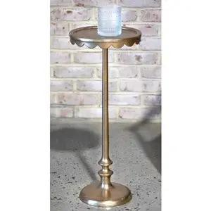 Antique Brass Scallop Edge Side Table
