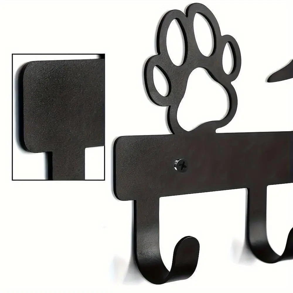 5-Hook Wall-Mounted Universal Metal Wrought Iron Claw Key Hook - Multi-Purpose Hanging Organizer for Pet Dog Coat, Collar, Leash - Home Decor Shelves, Keychain Storage Solution, Hanging Organizer Multi-Purpose Hooks