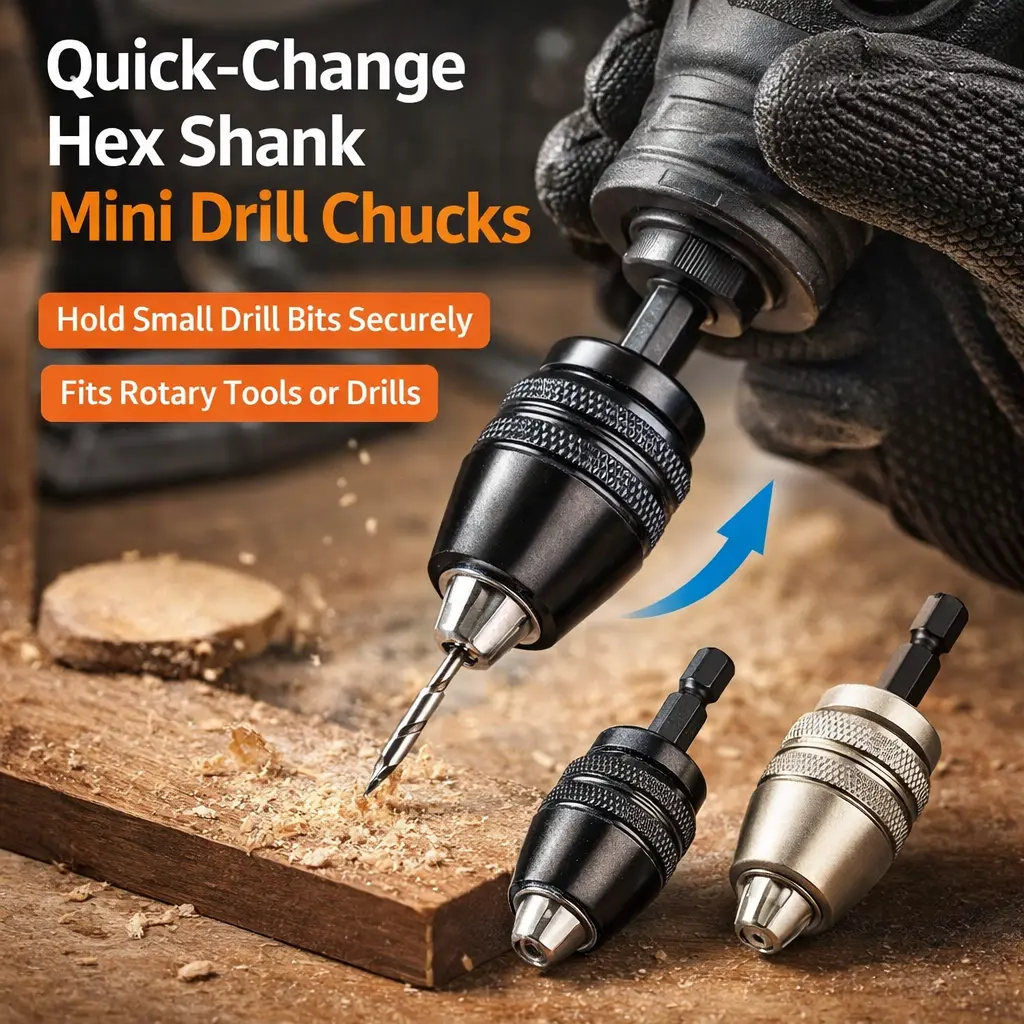 Drill Bit Adapter 3 Pack with 1/4 Hex Shank – Small Drill Chuck Extension for Impact Driver (0.6-8mm, 0.3-3.6mm) – Summer Sale, Mid Year Sale, Deals for You, Restock
