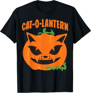 Cat-O-Lantern Cat Cute Kitty Trick Treat Halloween Costume T-Shirt - Janessaho Shop 97B07Y2NJ8WD
