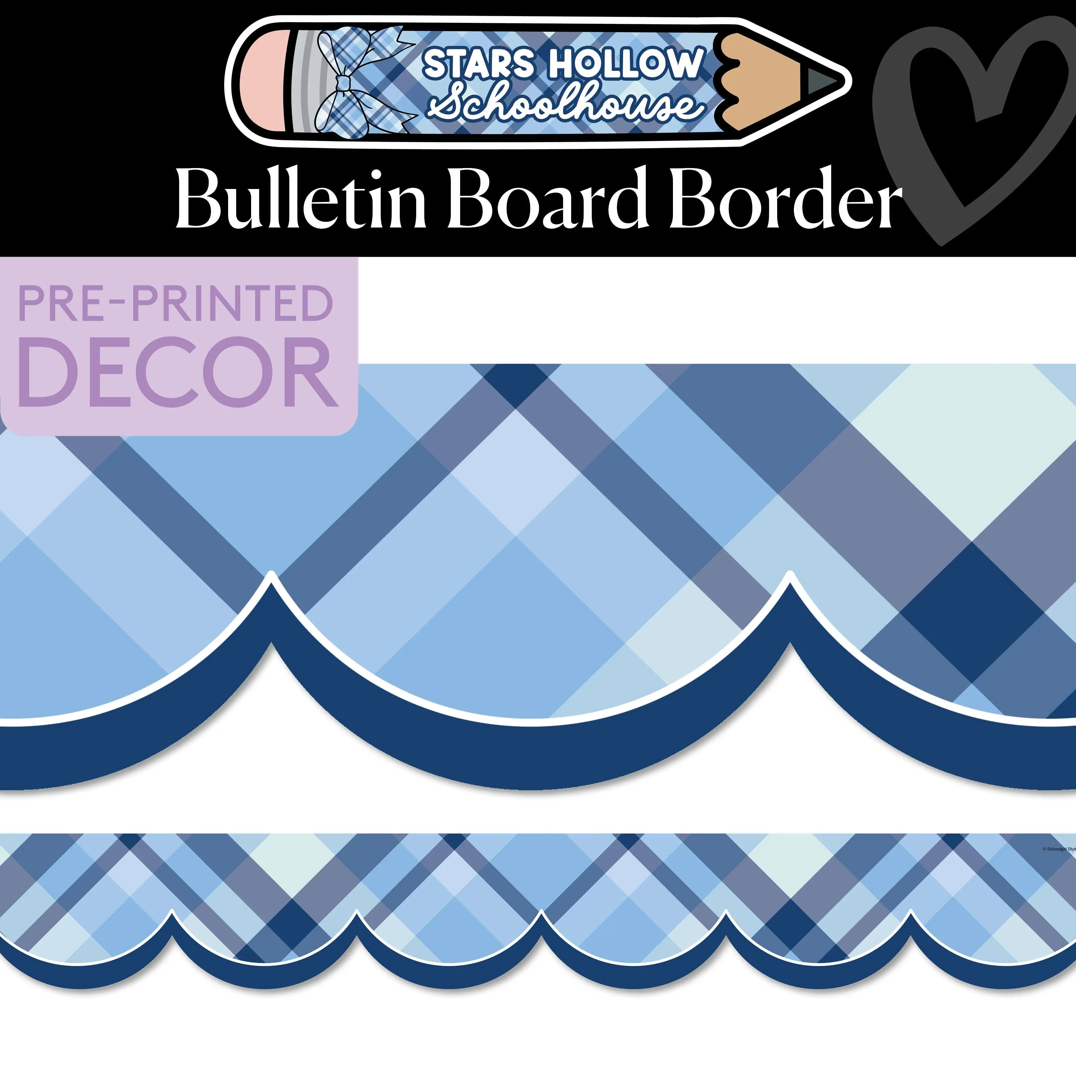 School Day Plaid Bulletin Board Border | Stars Hollow Schoolhouse