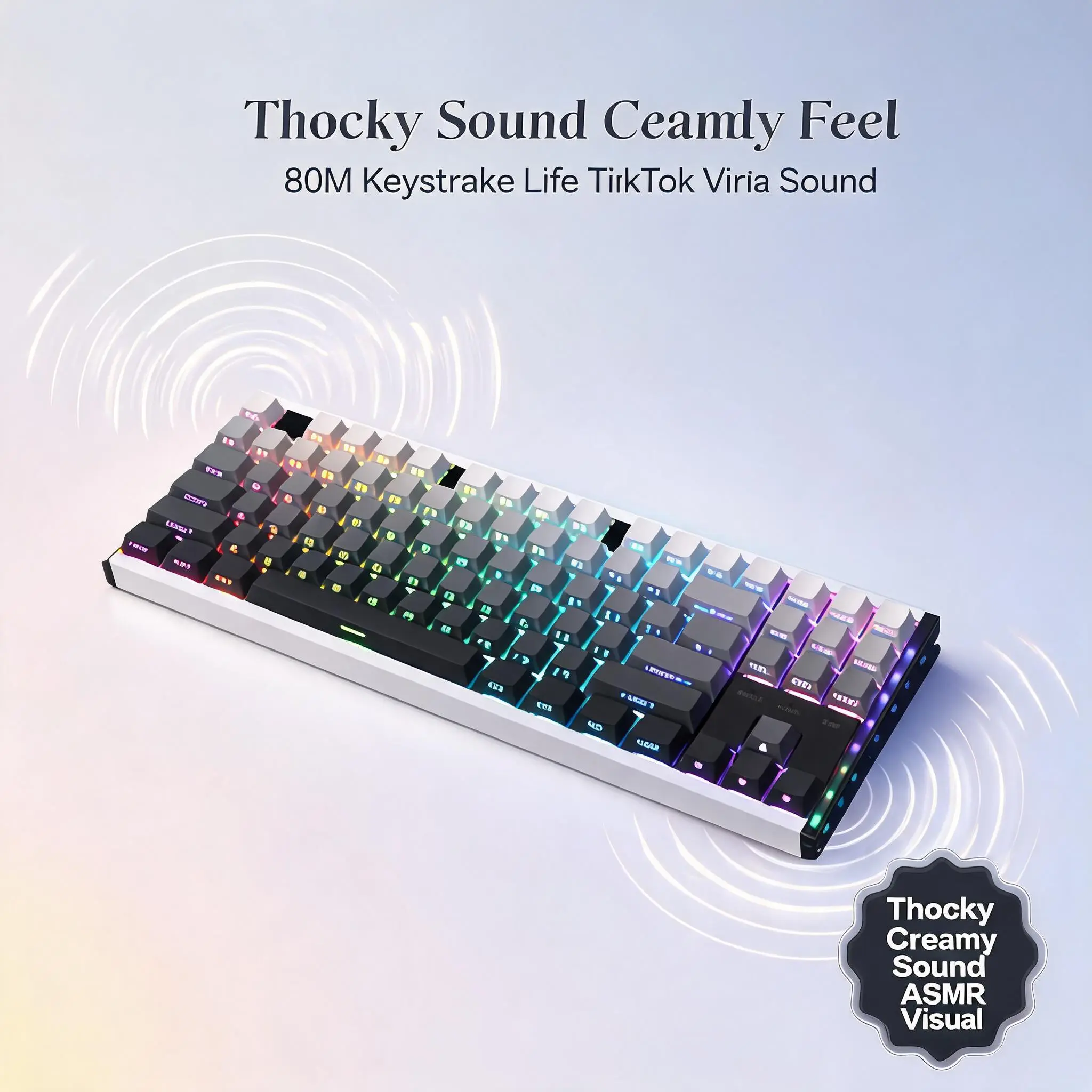 87-Key TKL CNC Anodized Full Aluminum Mechanical Keyboard for PC Gaming, Hot Swappable Wired with Thocky Creamy ASMR Sound, 80M Lifespan Linear Switches, Programmable RGB Driver, Mechanical Feeling, Mechanical Feeling Keyboard, Pc Gaming Keyboards