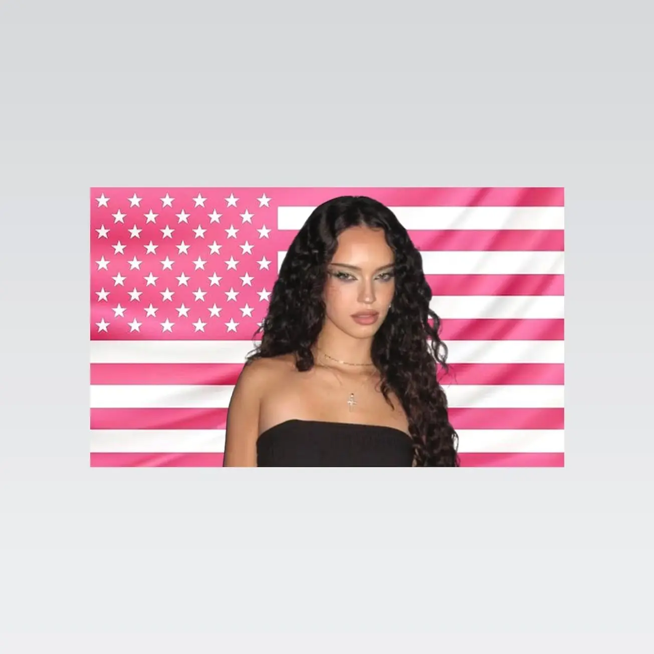 Daniela Avanzini Pink American Flag Tapestry – Singer & Dancer Wall Art | Aesthetic Pink Flag | Music Fan Decor | Bedroom Gift