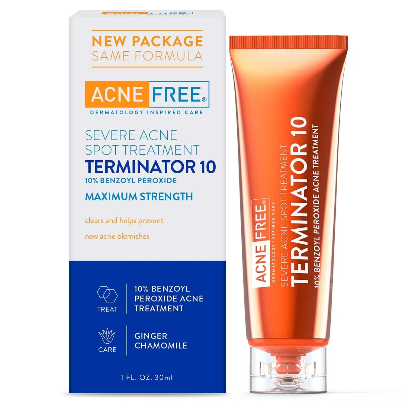 Acne Spot Treatment with Benzoyl Peroxide 10% Maximum Strength Acne Cream Treatment, 1 Ounce - Pack Of 1