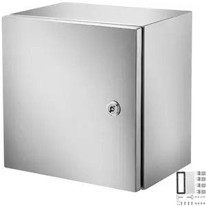 VEVOR NEMA Stainless Steel Enclosure, Summervibes,Summervibes, 12 x 12 x 8\'\' NEMA 4X Steel Electrical Box, IP66 Waterproof & Dustproof, Outdoor/Indoor Electrical Junction Box, with Mounting Plate