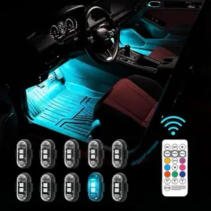 Wireless RGB LED Strobe Light, Remote Control, 8 Colors 10 Modes, Rechargeable, Waterproof & Shockproof, for Car, Drone, Truck, Motorcycle, Bicycle, Night Safety Emergency Warning Light, Ideal Gift for Drivers, Led Lights