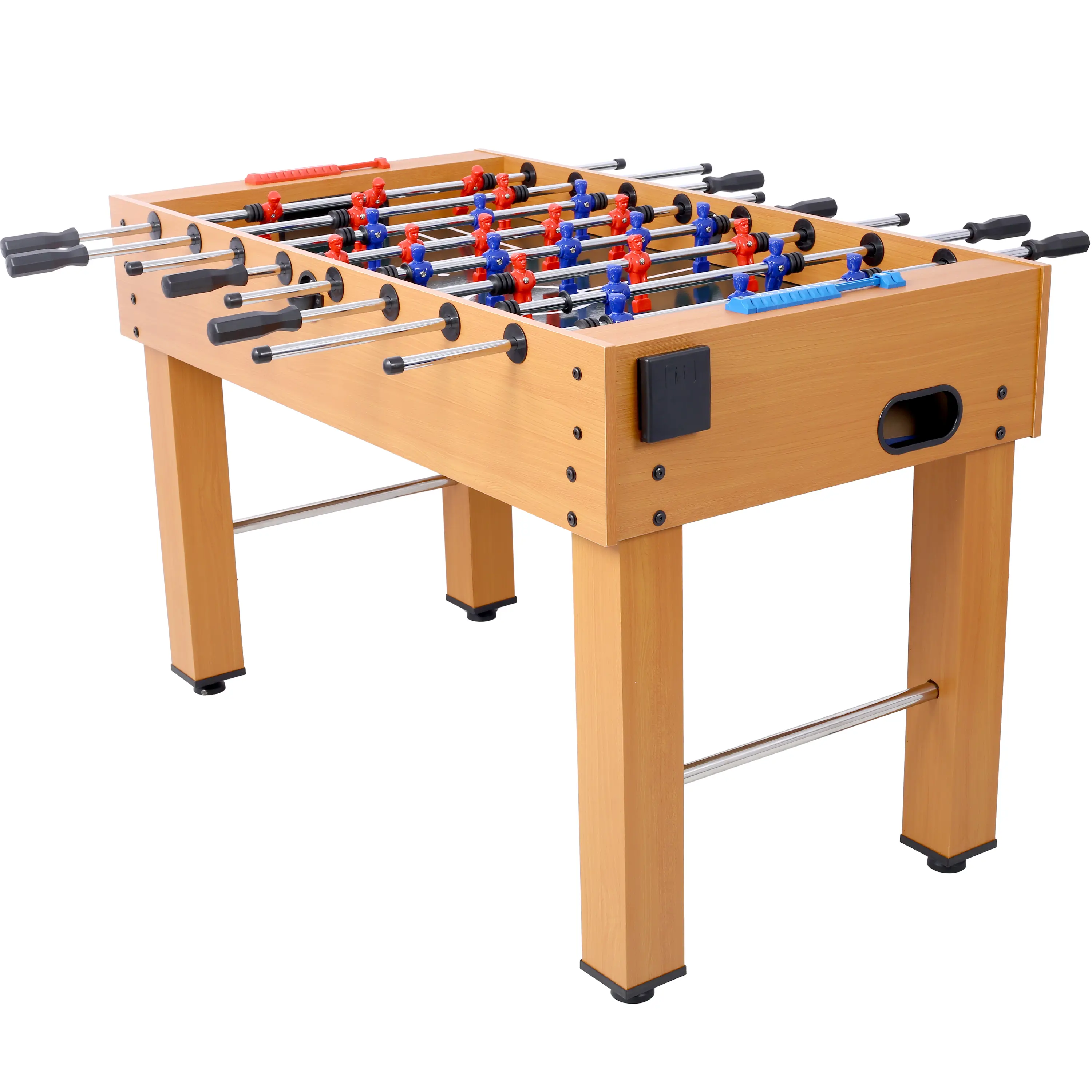 54-in Engineered Wood Hurricane Foosball Table - Light Cherry Finish, Analog Scoring, Sturdy L-Shaped Legs, 78 lbs, Solid Steel Components, Unisex Sports Toy for All Ages Family Game Rooms with Free Accessories, E-Z Spin Bearings, Gyms, 54.00 In. L X 29.0