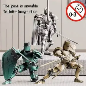 Medieval Knight Doll, Multi-Jointed Motivational Armor Model Figurine, High-Quality DIY Toy, Perfect for Collection and Gift