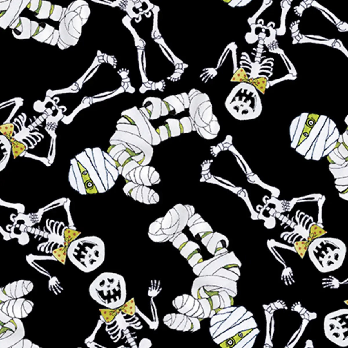 Fabric 3 Wishes Black Boo Crew Boogie This is Halloween by the Quarter Yard 24542-BLK