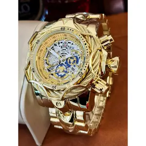 Men's Punk Style Round Dial Quartz Watch, Stylish Watch, Fashion Watch for Party, Daily Decor, Trendy All-match & Exquisite Watch for Birthday Gift with Box