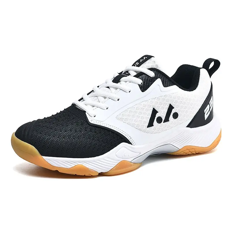 Unisex Sports Shoes - Lace-Up Mesh Breathable Casual Trainers, Non-Marking Gum Rubber Casual Trainers, Anti-Torsion Shock-Absorbing Stretchy Breathable Mesh Indoor Court Footwear for Badminton Tennis