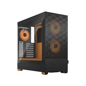 Fractal Design  MidTower Pop Air RGB Tempered Glass ATX High-Airflow Computer Case, Black & Orange