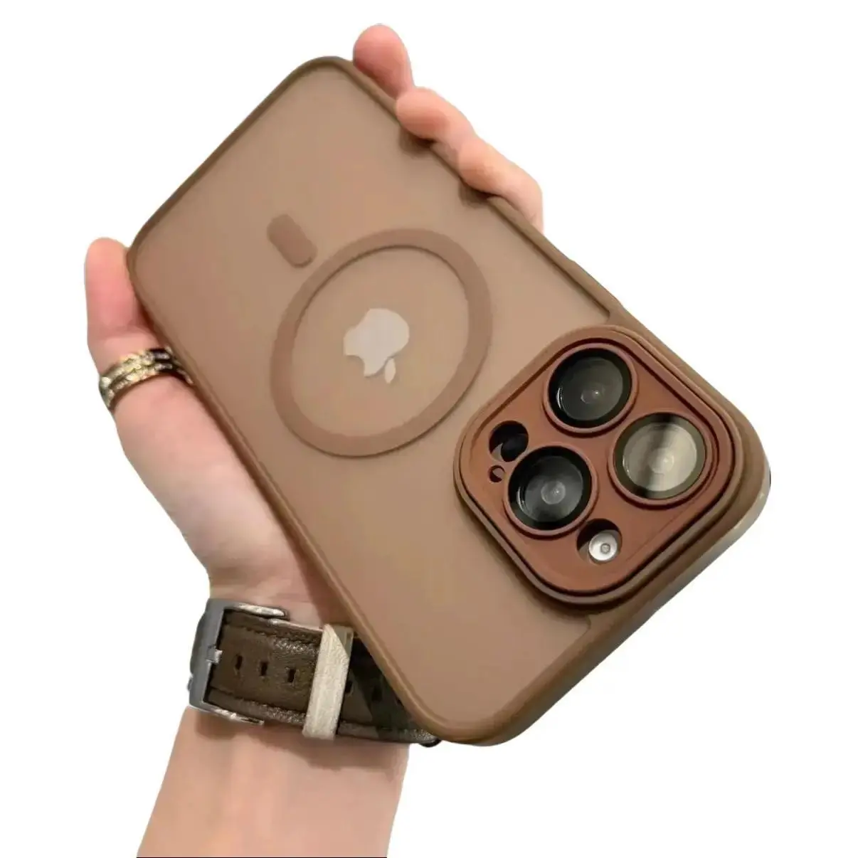 Clear Magnetic Protective Case for iPhone with 9H HD Diamond Camera Cover iphone 16 15 14 13 pro max case protector matte